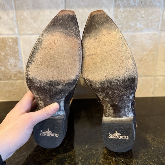 Old Gringo Marsha Short Cowboy Boots 8.5B Brown Leather Orange Embroidered - Picture 12 of 14